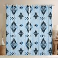 thumbnail image 1 of Manfei Boho Tribal Diamond Blackout Curtains Set of 2 (52x84 Each), Aztec Arrow Curtain, Light Blue Black Gray, 1 of 6