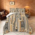 thumbnail image 1 of Manfei Boho Tribal Line Queen Comforter Set, Abstract Dot Comforter Sets Queen, Beige Black Brown, Reversible 3 Pieces, 1 Comforter and 2 Pillowcases, 1 of 6