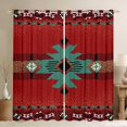 thumbnail image 1 of Manfei Boho Western Aztec Black Out Curtains for Adult, Red Teal Triangle Abstract Curtains Pack of 2 (42x63 Each), Rustic Farmhouse Bedroom Curtains, Window Curtains Decor, 1 of 6
