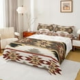 thumbnail image 1 of Manfei Boho Western Aztec Twin Sheet Sets for Adult, Brown Triangle Abstract Twin Fitted Sheet, Rustic Farmhouse Flat Sheet, Lightweight Room Decor, 3pcs, 1 of 6