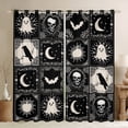 thumbnail image 1 of Feelyou Bohomian Damask Black Out Curtains, Gothic Halloween Curtains Pack of 2 (42x63 Each), Hippie Moon Sun Bedroom Curtains, Curtains and Drapes Bedroom Decoration, 1 of 6