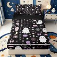 thumbnail image 1 of Manfei Boo Ghost Print Zipper Twin Comforter Sets with Fitted Sheet and 2 Pillowcases,Happy Halloween Zipper Bedding Set,Black Reversible,4 Pieces, 1 of 7