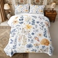 thumbnail image 1 of Manfei Botanical Flower Butterfly Bed Spread Queen 3pcs,Spring Garden Queen Coverlet Set,1 Quilt and 2 Pillowcases, 1 of 7