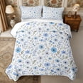 thumbnail image 1 of Manfei Botanical Flower Quilt Full 3-Piece,Spring Garden Full Bedspread Sets,1 Coverlet and 2 Pillowcases, 1 of 7