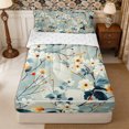 thumbnail image 1 of Manfei Botanical Flower Zipper Queen Comforter Set with Fitted Sheet and 2 Pillowcases,Spring Garden Zipper Bedding Set,Reversible, 1 of 7