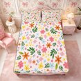 thumbnail image 1 of Manfei Botanical Flowers Fitted Sheet Full 3 Pieces,Spring Garden Bed Set,1 Fitted Sheet and 2 Pillowcases, 1 of 6
