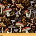thumbnail image 1 of Manfei Botanical Mushrooms Fabric by the Yard (1 Yard), Botanical Theme Decorative Fabric by the Yard, Autumn Fall Leaves Sewing & Crafting Fabric, 1 of 6