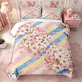 thumbnail image 1 of Manfei Botanical Sakura Twin Quilt Set 2 Pieces,Spring Flowers Twin Coverlet Set,1 Bedspread and 1 Pillowcase, 1 of 7