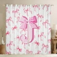 thumbnail image 1 of Manfei Bow Alphabet Black Out Curtains,Pink White Curtains Pack of 2 (42x63 Each),Initial Monogrammed Bedroom Curtains,Dreamy Room Decoration, 1 of 6