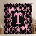 thumbnail image 1 of Manfei Bow Letter T Black Out Curtains for Girls, Pink Initial Ribbon Curtains Pack of 2 (42x63 Each), 1 of 6