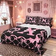 thumbnail image 1 of Manfei Bow Letter X Bed Sheets for Girls, Pink Initial Ribbon King Sheets, 4pcs, 1 of 5