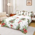 thumbnail image 1 of Manfei Bowknot Christmas Tree Twin Sheet Sets, Cartoon Snowflake Twin Fitted Sheet, Western Winter Festival Flat Sheet, Microfiber Bedroom Decor, 3 Pieces, 1 of 7