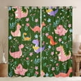 thumbnail image 1 of Manfei Bowknot Pink Dinosaur Black Out Curtains, Cartoon Animal Curtains Pack of 2 (42x63 Each), Teens Boys Girls Kids Bedroom Curtains, Living Room Curtains Decor, 1 of 6