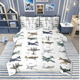 thumbnail image 1 of Manfei Boys Airplane Bedding Comforter Set 7pcs, Plane Aircraft Full Bedding Set, Transportation Theme Fitted Sheet Flat Sheet, Luxury Bedroom Decor, 1 of 8