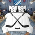 thumbnail image 1 of Manfei Boys Ball Game 7-Piece Twin Bedding Sets,Ice Hockey Rink Bedding Comforter Set,White Black Sheet Sets For Kids Boy,Microfiber Bedroom Decor Reversible, 1 of 9