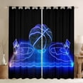 thumbnail image 1 of Manfei Boys Basketball Curtains Pack of 2 (42x84 Each), Teens Sports Curtains Blackout, Blue Gradient Basketball Court Bedroom Curtains, Luxurious Home Decor, 1 of 6