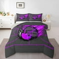 thumbnail image 1 of Manfei Boys Basketball Full Size Comforter Sets,Sport Theme Bedding Comforter Set,Purple Gray Bedding Sets For Teens,Super Cozy Room Decor Reversible,3pcs, 1 of 8