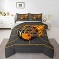 thumbnail image 1 of Manfei Boys Basketball Queen Comforter Set,Sport Theme Bedding Sets,Orange Gray Bedding Comforter Set For Teens,Super Cozy Room Decor Reversible,3 Pieces, 1 of 8