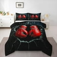 thumbnail image 1 of Manfei Boys Boxing Gloves Bedding Sets Toddler with Comforter,Broken Glass Duvet Insert,Black Red Comforter Sets Toddler Size,Microfiber Bedroom Decorative Reversible,2pcs, 1 of 7