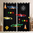 thumbnail image 1 of Manfei Boys Cartoon Automobile Black Out Curtains, Green Red Sports Car Curtains Pack of 2 (42x63 Each), Buffalo Checkered Flag Bedroom Curtains, Curtains and Drapes Home Decor, 1 of 6