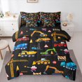 thumbnail image 1 of Manfei Boys Construction Truck Twin Bedding Sets 7-Piece, Tractor Machinery Bedding Comforter Set, Cartoon Vehicle Reversible Sheet Sets, Luxury Bedroom Decor, 1 of 7