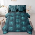 thumbnail image 1 of Manfei Boys Girls Abstract Skull Twin Bedding Sets 7-Piece,Vintage Gothic Style Bedding Comforter Set Microfiber,Hippie Floral Damask Breathable Sheet Sets,Lightweight Room Decor, 1 of 6