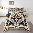 thumbnail image 1 of Manfei Boys Girls Bohemian Aztec 3 Pieces Queen Comforter Set,Exotic Style Ultra Soft Bedding Sets,Black Brown Blue Bedding Comforter Set,Microfiber Bedroom Decor,Reversible, 1 of 8