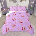 thumbnail image 1 of Manfei Boys Girls Cartoon Cherry Bow 2pcs Bedding Comforter Set,Cute Bowknot Twin Comforter Sets,Dreamy Princess Breathable Bedding Set,Luxury Bedroom Decor,Reversible, 1 of 8