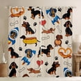 thumbnail image 1 of Manfei Boys Girls Dachshund Dog Blackout Curtains Set of 2 (52x84 Each),Kawaii Animal Window Curtains,Cartoon Pet Curtains and Drapes,Ultra Soft Home Decor, 1 of 6