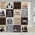thumbnail image 1 of Manfei Boys Girls Happy Camping Shower Curtain 72Wx72L,Geometric Plaid Grid Bath Curtain,Vintage Aesthetic Bathroom Curtain 72Wx72L,Bathroom Decor(Waterproof), 1 of 6