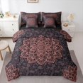thumbnail image 1 of Manfei Boys Girls Hippie Mandala Bedding Comforter Set 7 Pieces,Bohemian Theme Full Bedding Set Lightweight,Chic Floral Flowers Fitted Sheet Flat Sheet,Super Cozy Room Decor,Reversible, 1 of 8