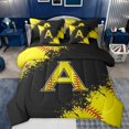 thumbnail image 1 of Manfei Boys Girls Letter Monogrammed A Twin Bedding Sets 7-Piece,Sport Baseball Bedding Comforter Set Microfiber,Graffiti Splash Breathable Sheet Sets,Ultra Soft Home Decor,Reversible, 1 of 8