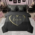 thumbnail image 1 of Manfei Boys Girls Love Heart Print 7pcs Bedding Comforter Set,Romantic Lover Couple Queen Bedding Sets Super Cozy,Valentine's Day Queen Sheet Sets,Super Cozy Room Decor,Reversible, 1 of 8