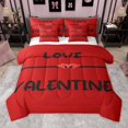 thumbnail image 1 of Manfei Boys Girls Love Valentine 7-Piece Twin Bedding Sets,Black Red Bedding Comforter Set,Roamntic Love Heart Print Breathable Sheet Sets,Super Cozy Room Decor,Reversible, 1 of 8