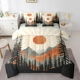 thumbnail image 1 of Manfei Boys Girls Moutain Jungle Bedding Comforter Set 7pcs,Abstract Stripes Queen Bedding Sets Super Cozy,Vintage Aesthetics Queen Sheet Sets,Ultra Soft Home Decor,Reversible, 1 of 8