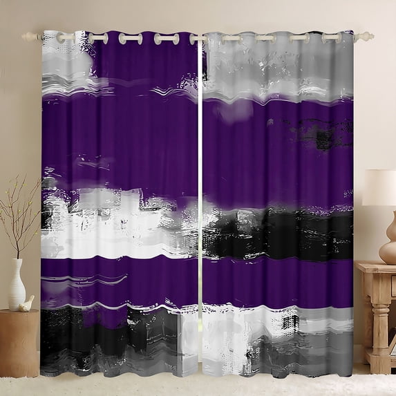 Manfei Boys Girls Oil Painting Blackout Curtains Set of 2 (52x84 Each),Abstract Artwork Window Curtains,Graffiti Splash Curtains and Drapes,Microfiber Bedroom Decor
