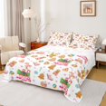 thumbnail image 1 of Manfei Boys Girls Xmas Gingerbread Man Snowflakes 4 Pieces Queen Sheet Sets,Merry Christmas Ultra Soft Flat Sheet,Happy New Year Queen Fitted Sheet,Luxury Bedroom Decor, 1 of 7