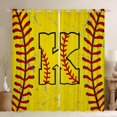 thumbnail image 1 of Manfei Boys Personalized Gifts Curtains Pack of 2 (42x84 Each),Yellow Letter K Curtains Blackout,Baseball Sport Game Bedroom Curtains For Boys Kids,Lightweight Room Decoration, 1 of 6