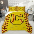thumbnail image 1 of Manfei Boys Personalized Gifts Full Size Comforter Sets,Yellow Letter C Bedding Comforter Set,Baseball Sport Game Bedding Sets For Boys Kids,Lightweight Room Decoration Reversible,3 Pieces, 1 of 8