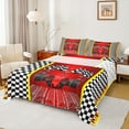 thumbnail image 1 of Manfei Boys Racing Car Twin Sheet Sets,Extreme Sports Twin Fitted Sheet,White Black Plaid Flat Sheet For Kids Teens,Super Cozy Room Decor,3pcs, 1 of 7