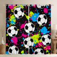thumbnail image 1 of Manfei Boys Soccer Sports Curtains Pack of 2 (42x84 Each), Cartoon Football Rugby Curtains Blackout, Artwork Graffiti Splash Bedroom Curtains, Blackout Curtains Room Decor, 1 of 6