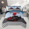 thumbnail image 1 of Manfei Boys Sports Car Bedding Comforter Set 2pcs, Speed Game Racing Flag Twin Comforter Sets, Red Race Car Helmet Bedding Set, Super Cozy Room Decor, 1 of 8