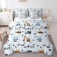thumbnail image 1 of Manfei Boys Tractor Car Bedding Comforter Set 7pcs, Cartoon Vehicle Queen Bedding Sets, Construction Truck Queen Sheet Sets, Lightweight Room Decor, 1 of 7
