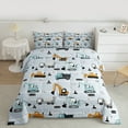 thumbnail image 1 of Manfei Boys Tractor Car Queen Comforter Set, Cartoon Vehicle Bedding Comforter Set, Construction Truck Bedding Set, Lightweight Room Decor, 3-Piece, 1 of 8