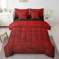 thumbnail image 1 of Manfei Brick Wall 7-Piece Bedding Comforter Set,Geometric Rectangle King Bedding Sets,Black Red Ultra Soft Bed Sheets,Lightweight Abstract Bedroom Decoration,Reversible, 1 of 7