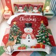 thumbnail image 1 of Manfei Bright Pink Christmas Quilt Full,Happy Xmas Full Bedspread Sets,3-Piece,1 Coverlet and 2 Pillowcases, 1 of 7