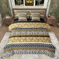 thumbnail image 1 of Manfei Brown Abstract Ombre Bedding Comforter Set 7 Pieces for Adult, Tribal Damask Full Bedding Set, Modern Fashion Style Reversible Fitted Sheet Flat Sheet, Ultra Soft Bedroom Decor, 1 of 7