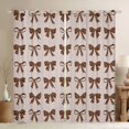 thumbnail image 1 of Manfei Brown Bowtie Blackout Curtains,Fashion Bowknot Window Curtains Pack of 2 (38x45 Each), 1 of 6