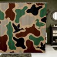 thumbnail image 1 of Manfei Brown Camouflage Print Shower Curtain 72Wx78L,Classic Mallard Duck Bath Curtain, 1 of 5