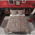 thumbnail image 1 of Manfei Brown Cheetah Print Bedding Comforter Set 7-Piece for Female, Modern Fashion Style King Bedding Sets, Cow Stripes Reversible Bed Sheets, Super Cozy Room Decor, 1 of 7